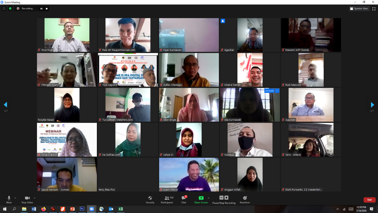 SKK Migas Sumbagut-KKKS Wilayah Riau dan 5 Organisasi Wartawan Gelar Webinar Jurnalistik