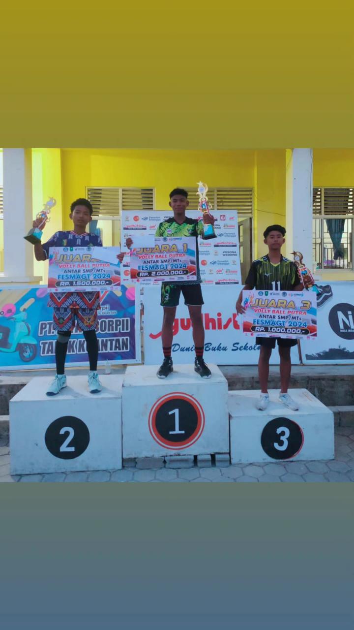 Airlangga Junior SMPN 3 Teluk Kuantan Rebut Juara Pertama FESMAGT Volley Ball