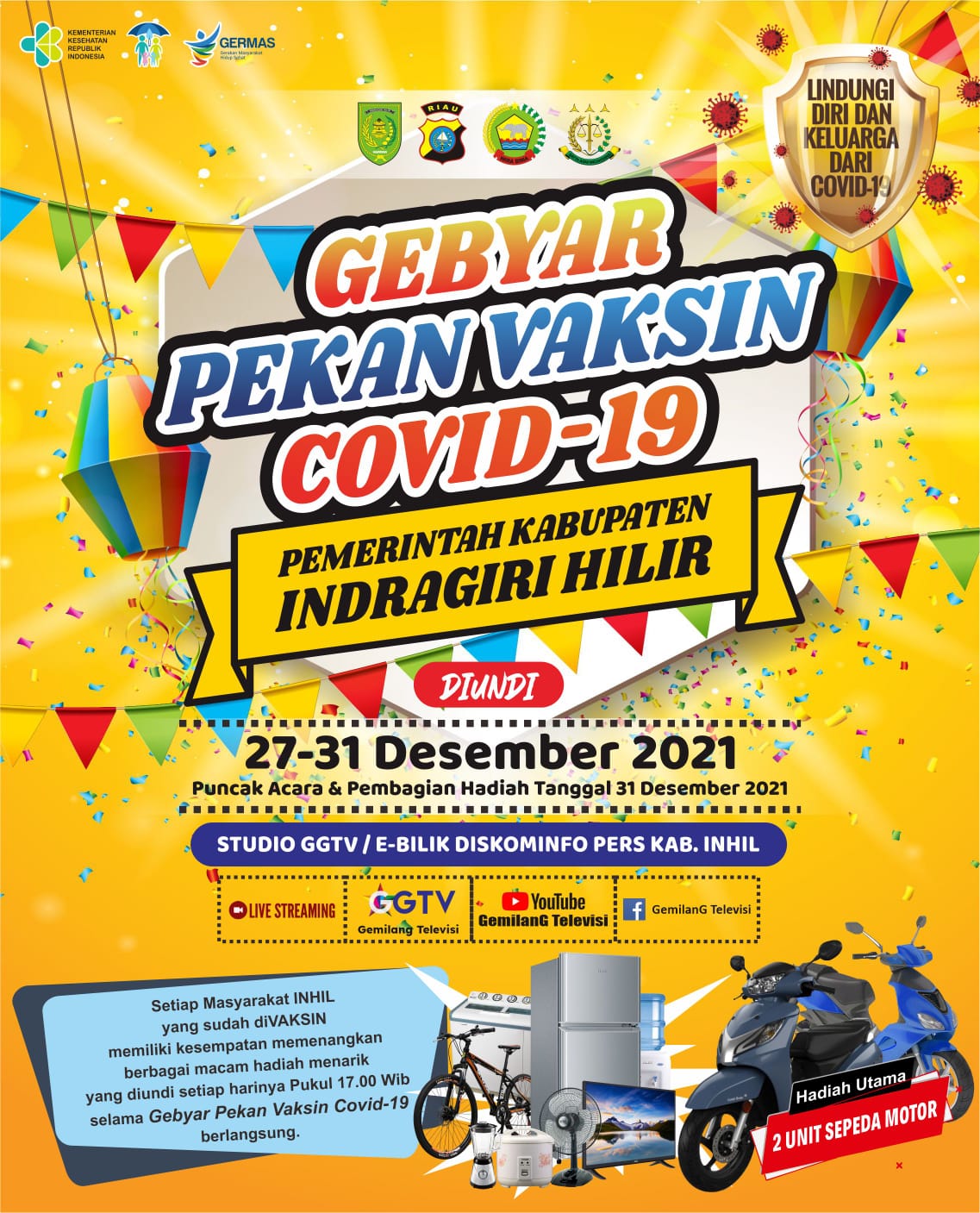 Gebyar Pekan Vaksin Covid-19 di Inhil, Hari Pertama 3 Orang Dinyatakan Beruntung