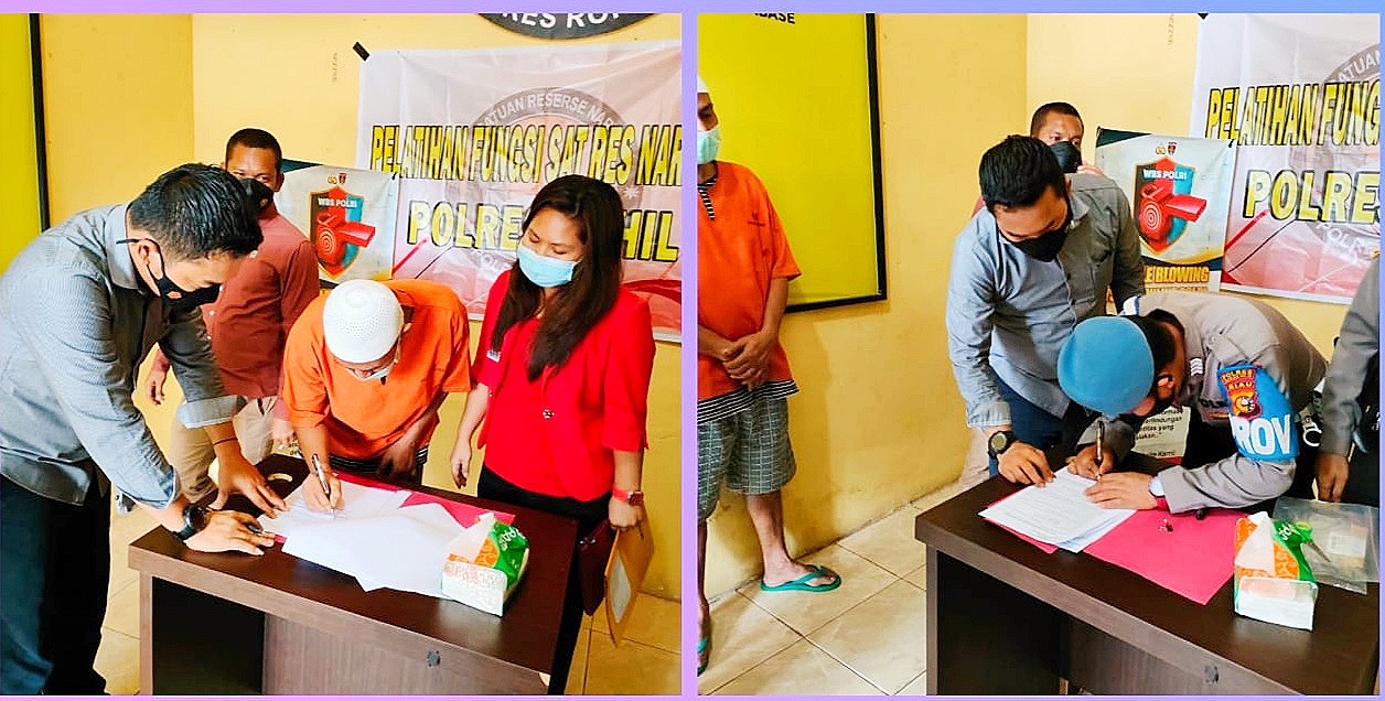 Polres Rohil Blender Barang Bukti Pil Ekstasi Seberat 254,55 Gram