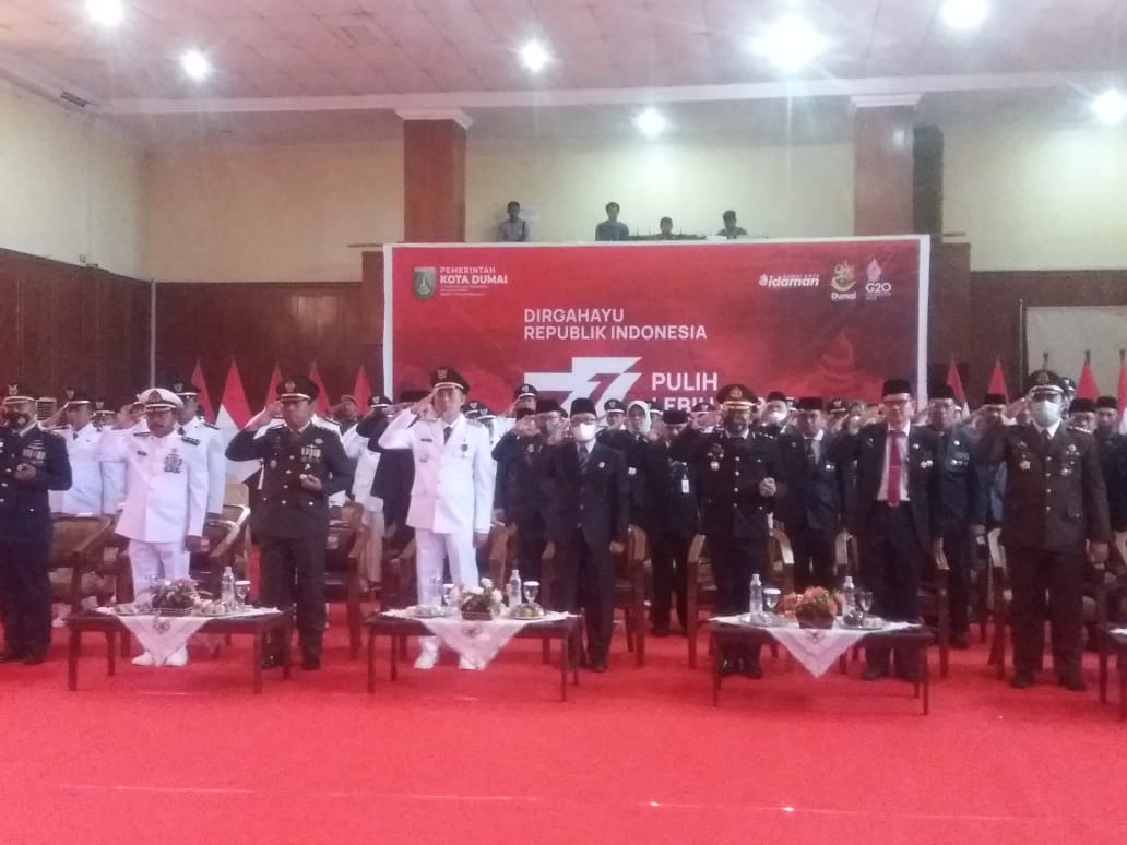 Dandim 0320/Dumai Ikuti Upacara Virtual HUT RI