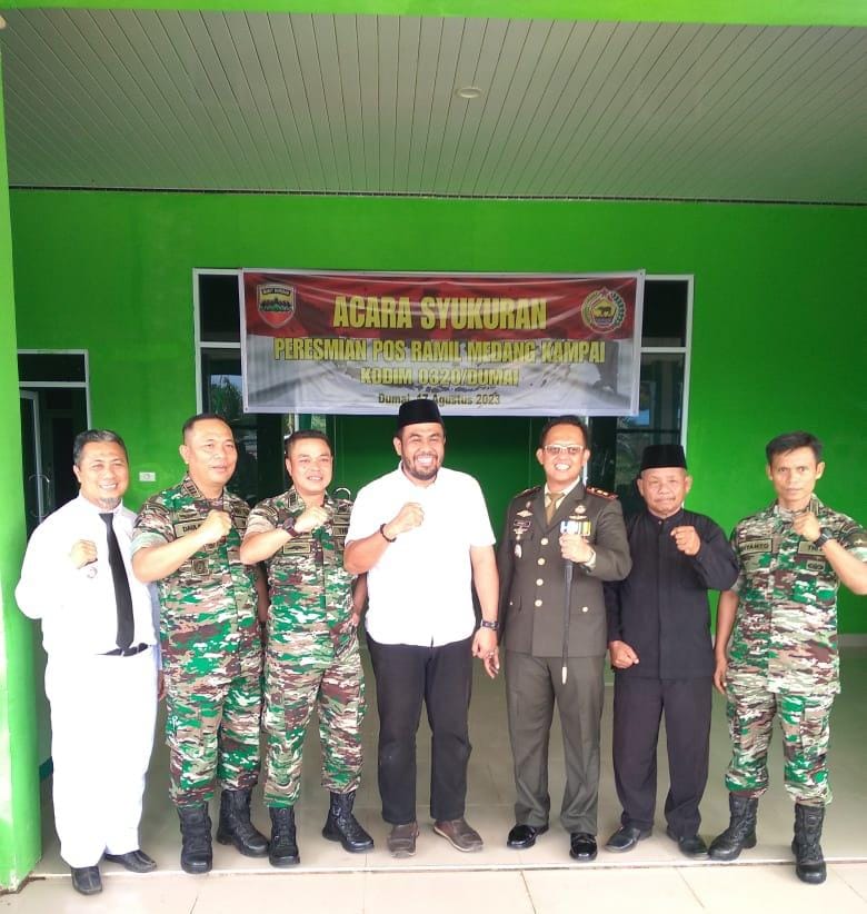 Dandim 0320/Dumai Resmikan Pos Ramil Medang Kampai