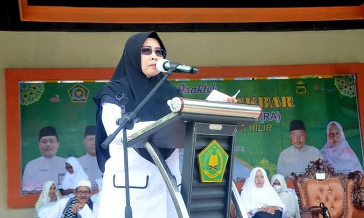 Bunda PAUD Inhil Menghadiri Praktek Manasik Haji Akbar Santri RA se-Kabupaten Inhil