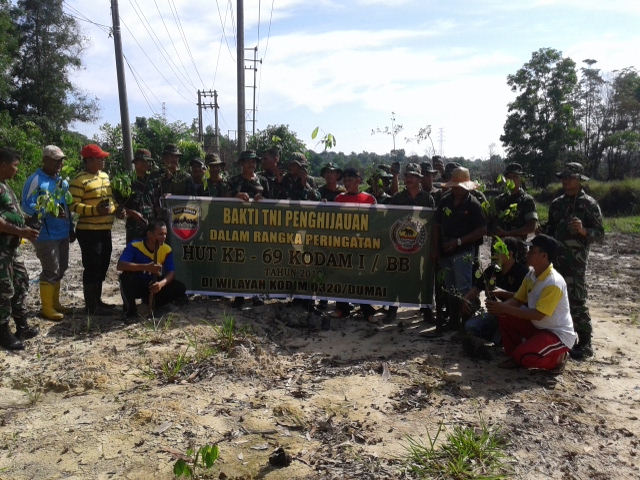 Kodim 0320/Dumai Gelar Bakti Karya Penanaman Pohon