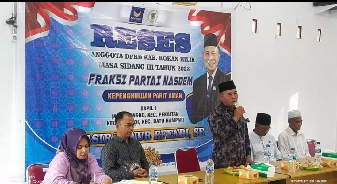 DPRD Rohil Dapil I Basiran Nur Efendi Reses Jemput Aspirasi Warga Parit Aman