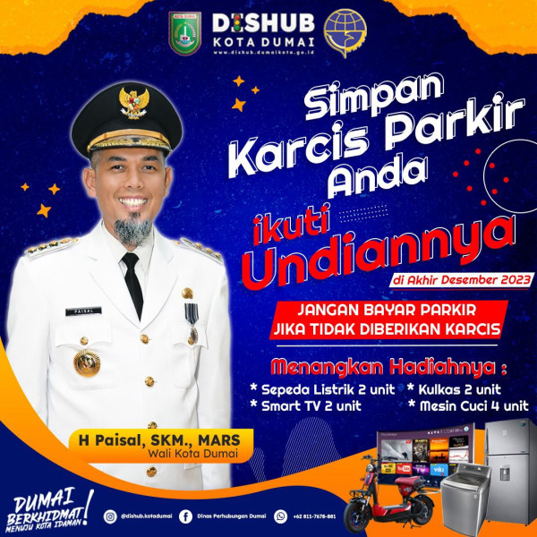 Diakhir Tahun, Dishub Dumai Akan Berikan Hadiah Lewat Karcis Parkir