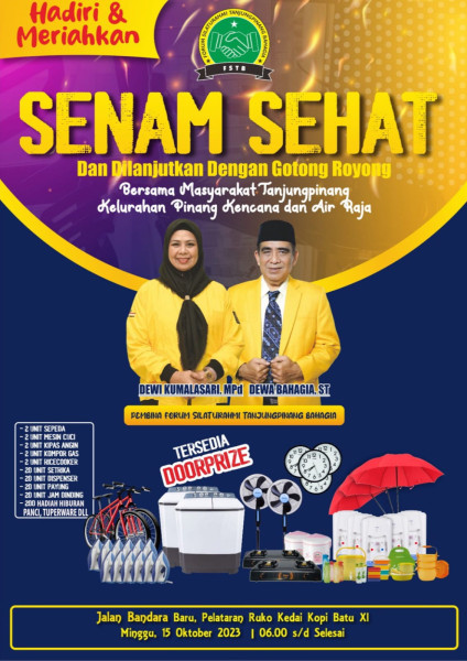 Tanjungpinang Bahagia Gelar Senam Sehat Bersama Dewi Kumalasari dan Dewa Bahagia ST