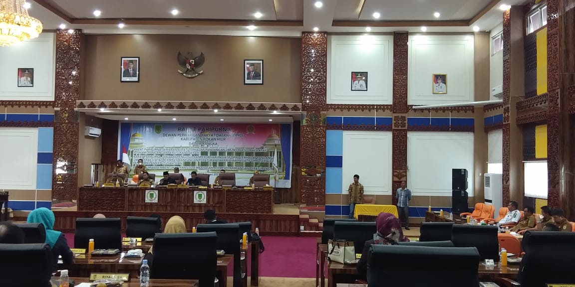 DPRD Rohil Gelar Rapat Paripurna Jawaban Pengusul Ranperda Hak Inisiatif DPRD