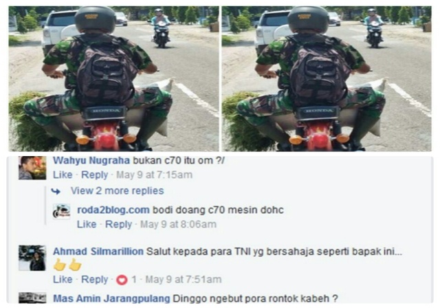 Salut...!!! Foto Anggota TNI Bawa Sekarung Rumput Mengendarai Motor Butut Ini Bikin Netizen Bangga