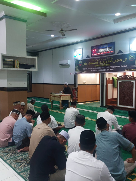 Kodim 0320/Dumai dan Masyarakat Dengarkan Tausiyah Dalam Rangka Isra Miraj Rasulullah SAW