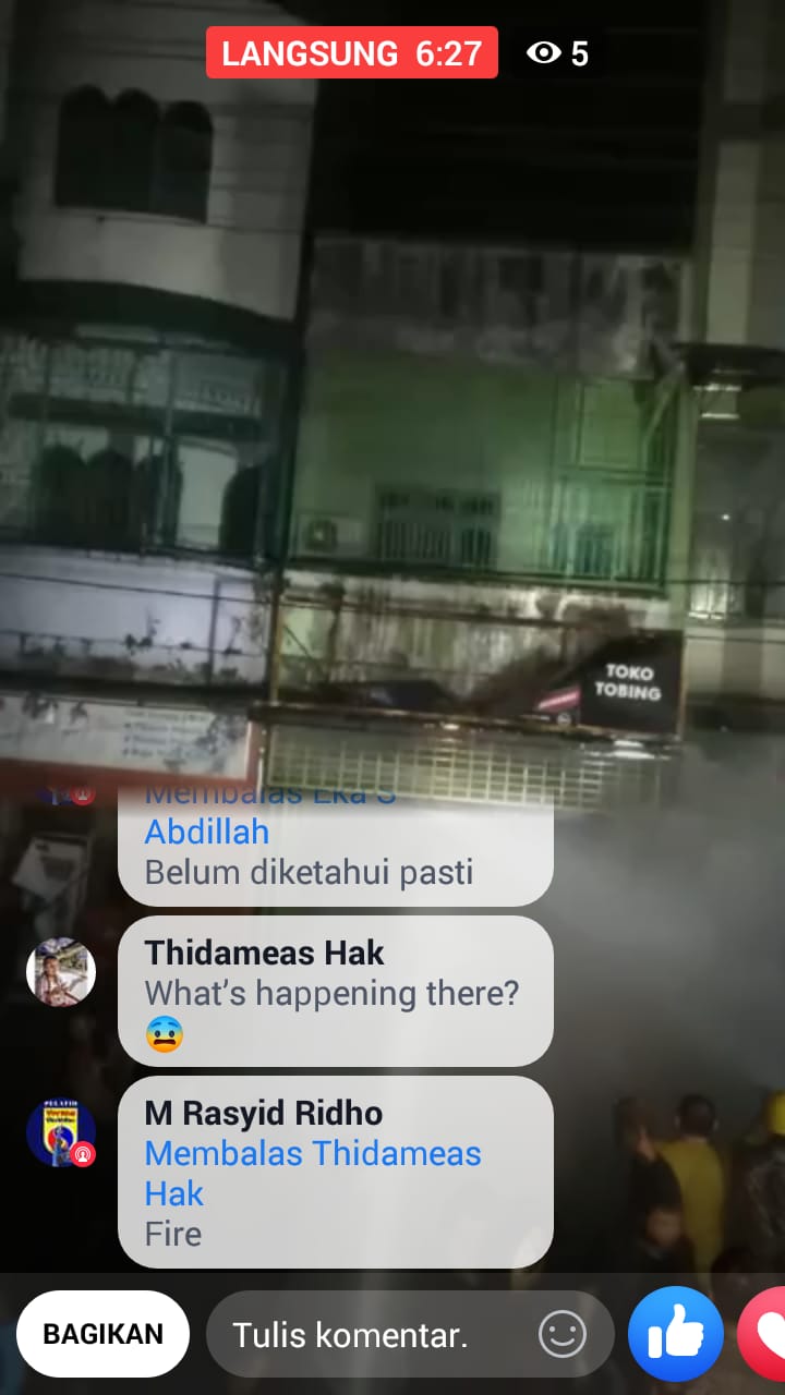 Usai Diguyur Hujan,Api Melalap 1 Bangunan Toko Sembako Di Bagansiapiapi