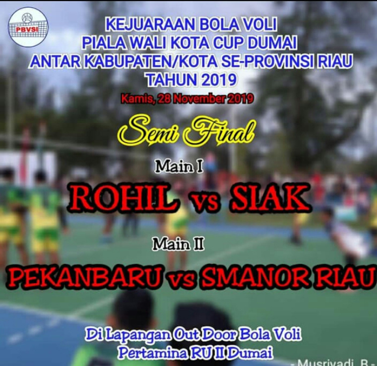 Partai Semi Final Volley Ball U-20: Rohil VS Siak, Pekanbaru VS SMU Olahraga