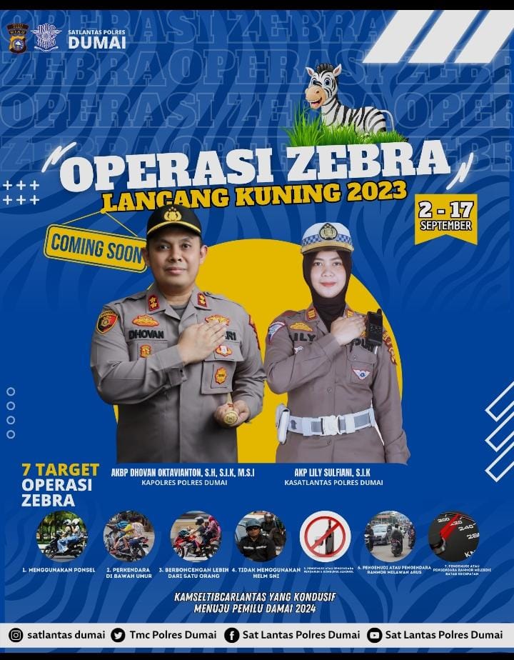 Dengan Operasi Zebra Lancang Kuning, Dandim 0320/Dumai Harap Masyarakat Dapat Taat Berlalulintas