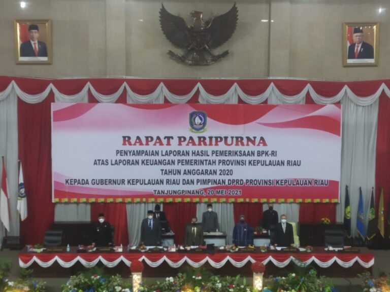 Rapat Paripurna DPRD Kepri, BPK telah memberikan opini wajar tanpa pengucualian WTP
