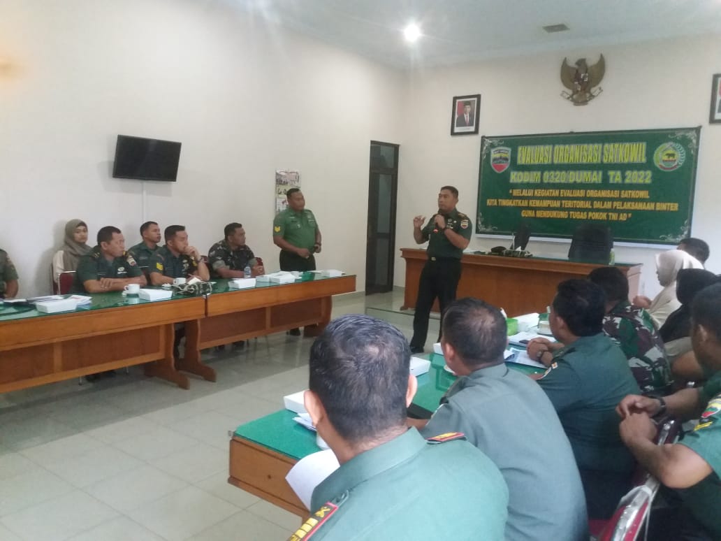 Dandim 0320/Dumai Pimpin Langsung Kegiatan Evaluasi Organisasi