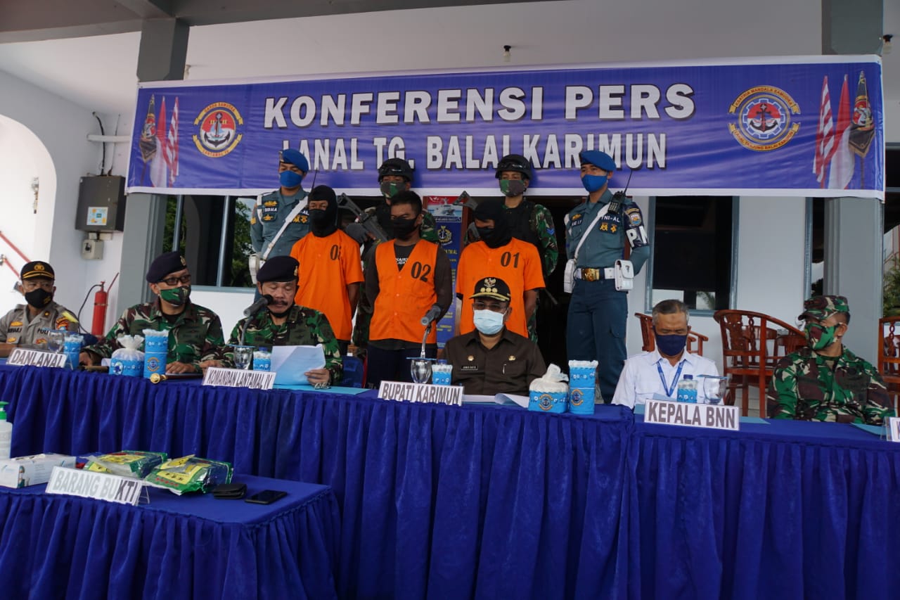 Tim F1QR Lanal Tanjung Balai Karimun Gagalkan Penyelundupan 2 KG Sabu