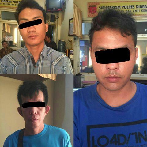 Polres Dumai Amankan Tiga Orang Tersangka Pencurian di PT. FA Karya Niaga