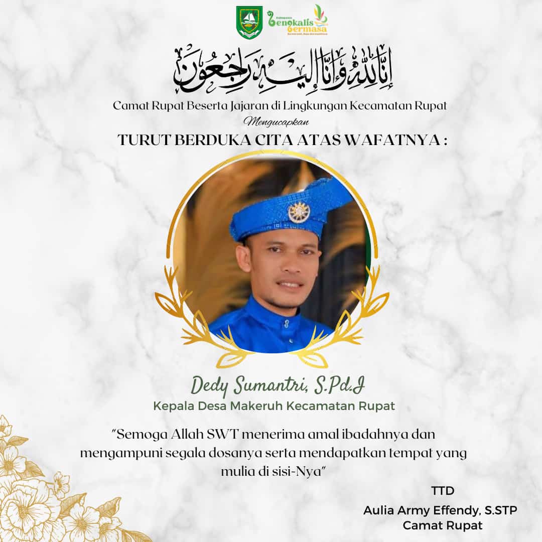 Camat Rupat Turut Belasungkawa Atas Meninggalnya Kades Makeruh