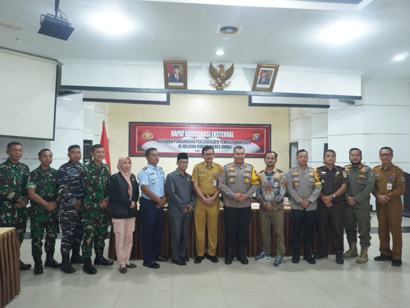 Dandim 0320/Dumai Hadiri Apel Kesiapan Pemilihan Suara Ulang di Mapolres Dumai