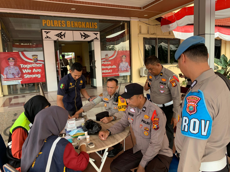 Satgas Banops Laksanakan  Pemeriksaan Kesehatan Personil Polres Bengkalis
