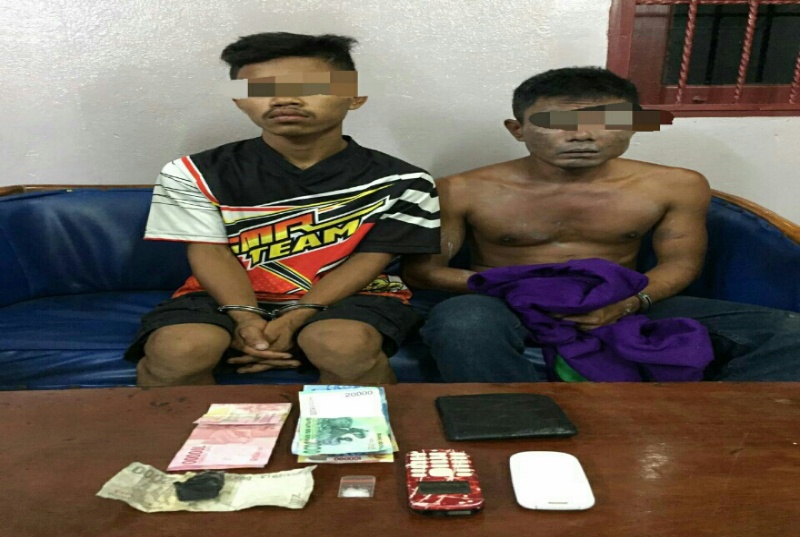 Opsnal Reskrim Polsek Mandau Ringkus 2 orang Tersangka Narkotika Jenis Sabu