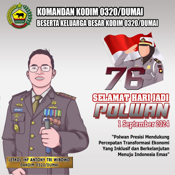 Dandim 0320/Dumai Ucapkan Selamat Hari Jadi Polwan RI ke-76