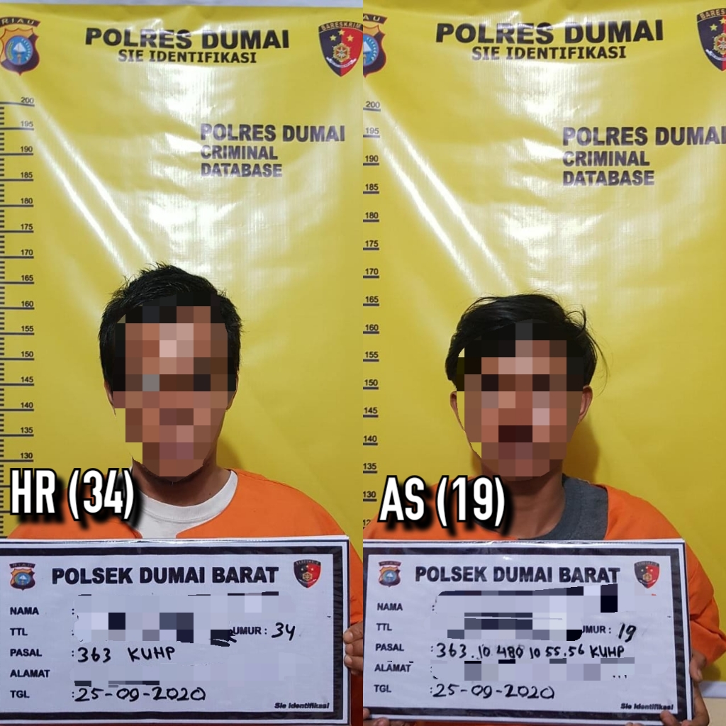 Dua Pelaku Curat Berhasil Diamankan Pihak Polsek Dumai Barat