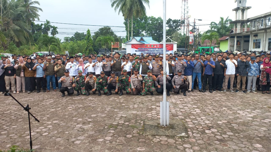 Kapten Inf Syuar Hendri Hadiri Kegiatan Apel Gabungan Persiapan Menyambut Pemilu