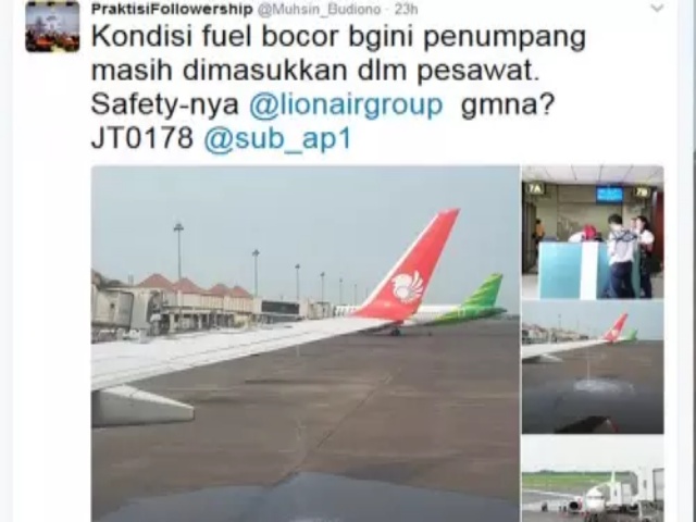 Lion Air Akui Bahan Bakar Tumpah saat Pengisian Avtur di Bandara Juanda