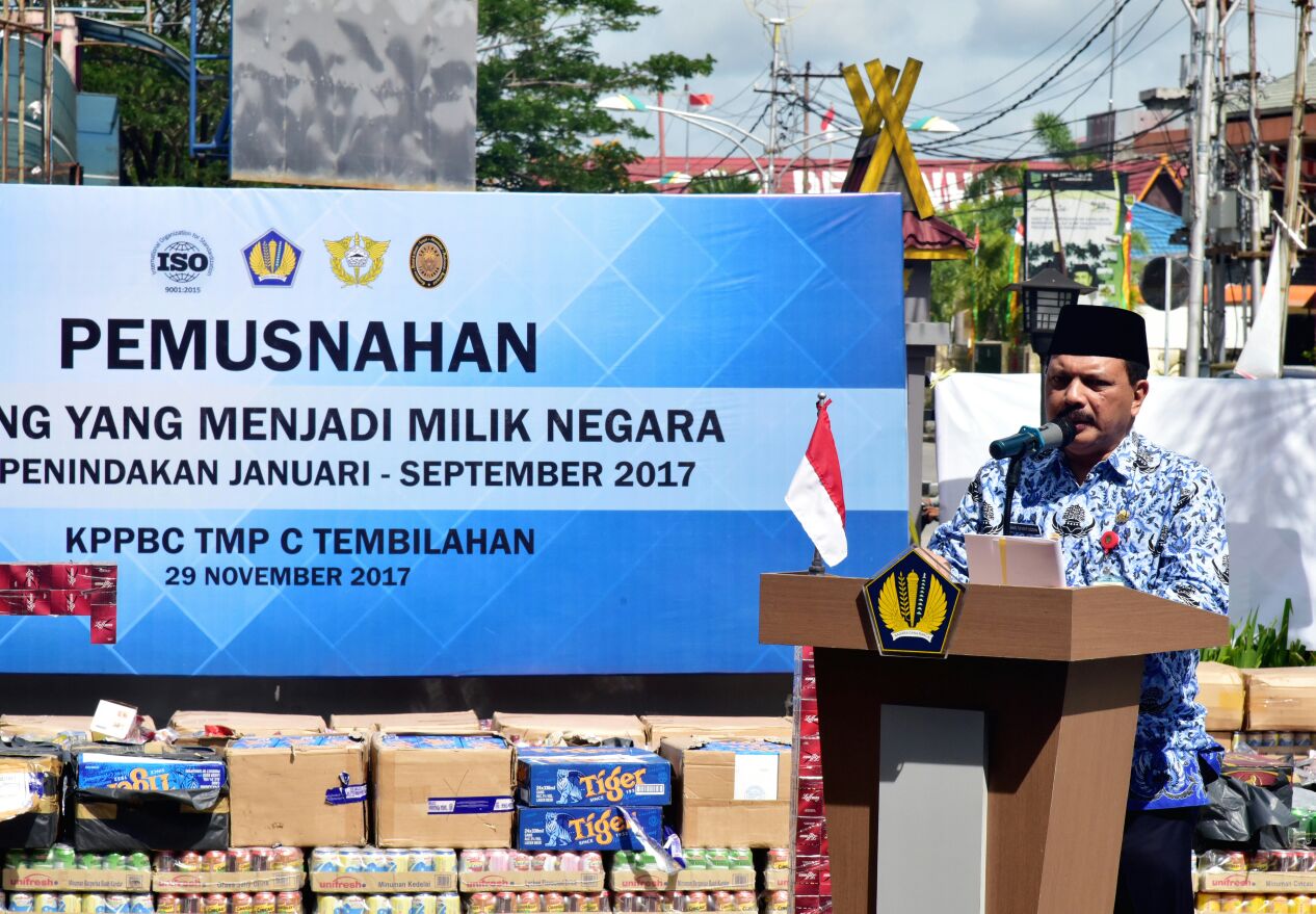 Pemkab Inhil Apresiasi Pemusnahan Barang Ilegal oleh KPPBC TMP C Tembilahan
