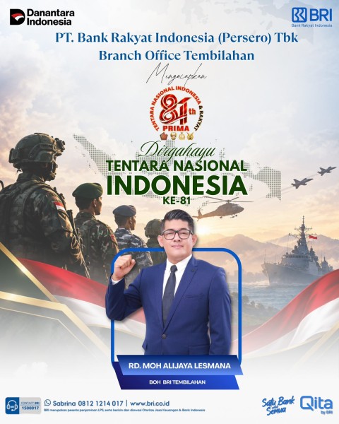 Semarak HUT TNI ke-81, BRI Branch Office Tembilahan Sampaikan Apresiasi