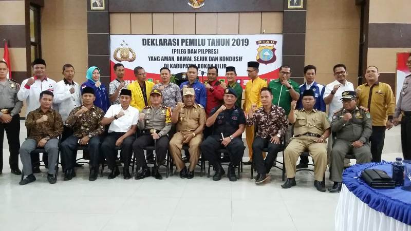 Polres Rohil Gelar Deklarasi Pemilu Aman, Damai dan Kondusif
