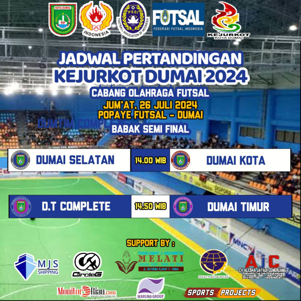 Inilah Tim yang Lolos ke Semifinal Kejurkot Futsal Dumai 2024