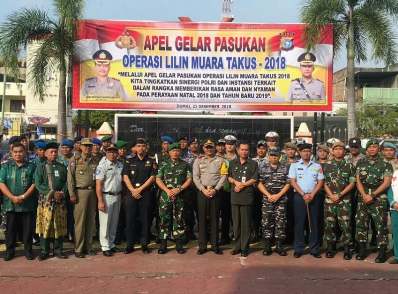 Polres Dumai Gelar Pasukan untuk Operasi Lilin Muara Takus 2018