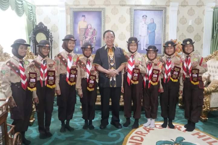 Bupati Wardan Terima Kunjungan silaturahmi para peserta Lomba Tingkat IV Regu Pramuka Penggalang