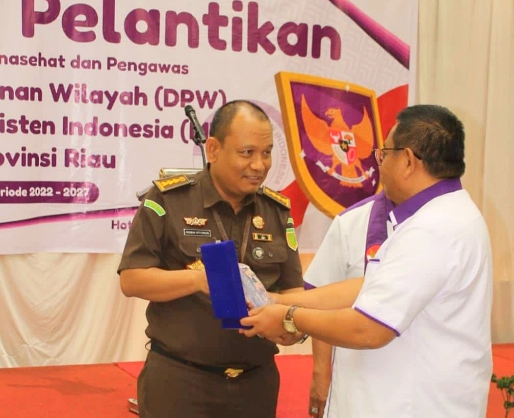 Asbin Kejati Riau Hadiri Pelantikan DPW Umat Kristen Indonesia Provinsi Riau