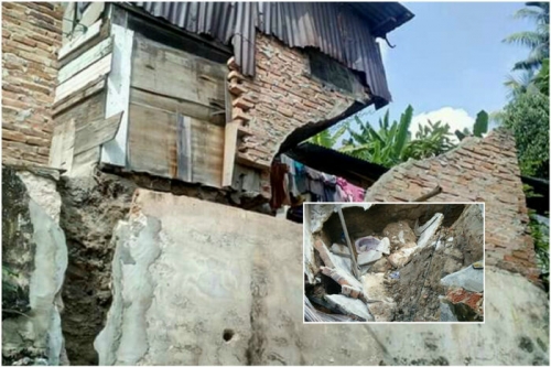 Rumah Warga Duri Ambruk Akibat Dilanda Bencana Tanah Longsor