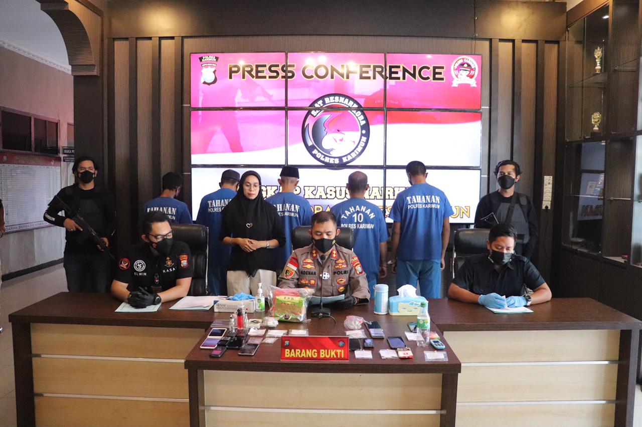Polres Karimun amankan 16 tersangka dan barang bukti sabu 166,73 Gram