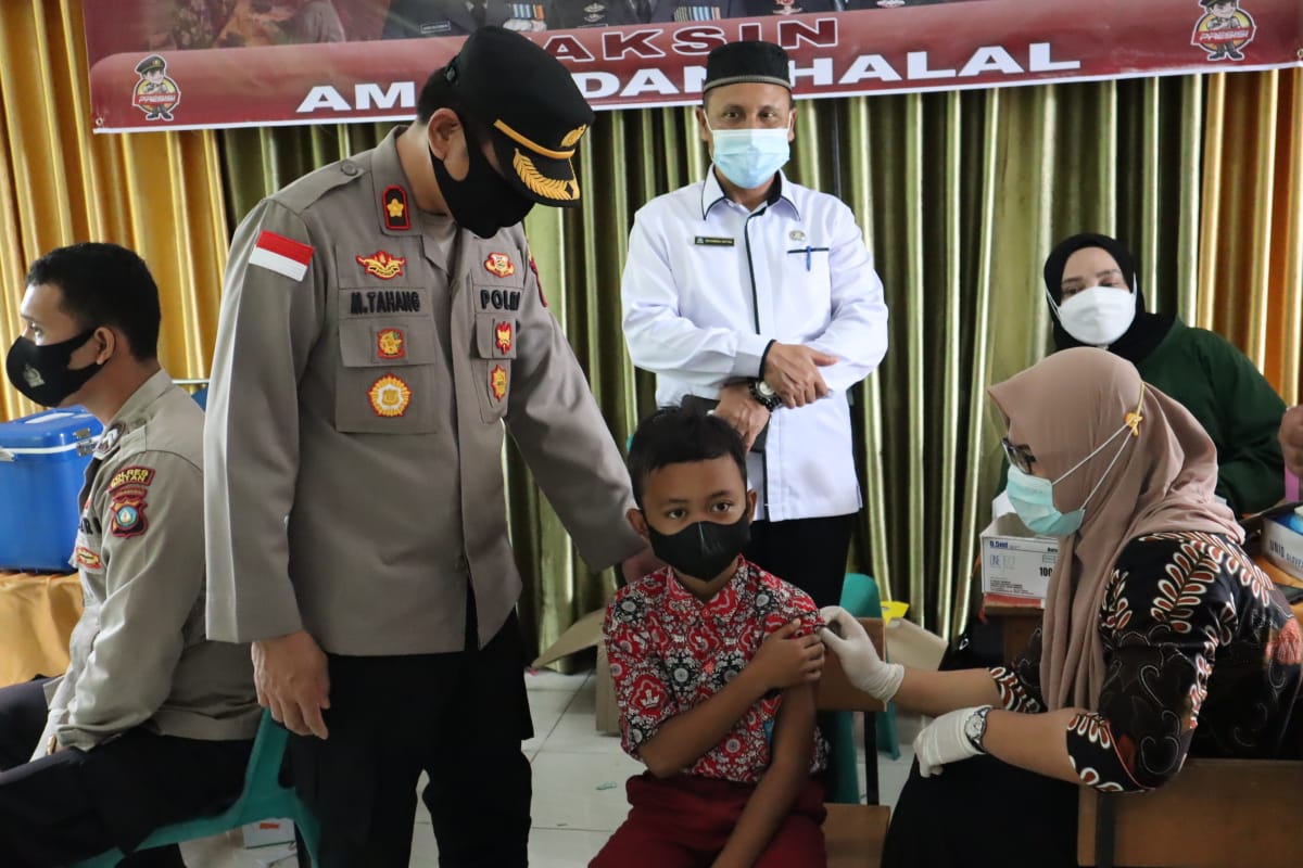 Polres Bintan  Gencar Lakukan Vaksinasi Anak Usia 6-11 Tahun