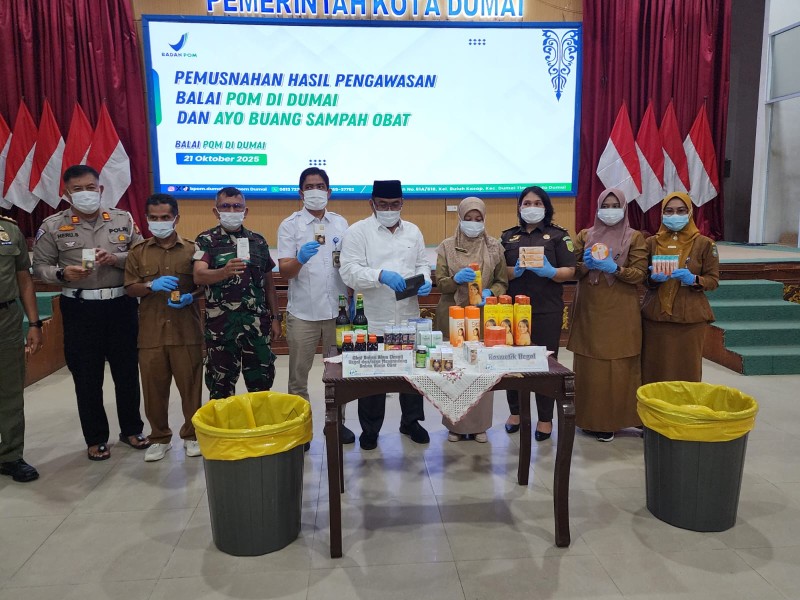 Balai POM Dumai Musnahkan Produk Ilegal Berbagai Merk