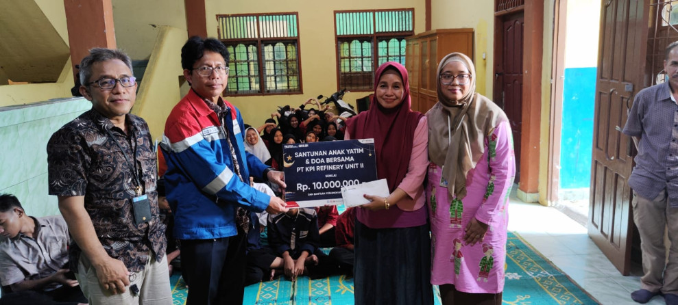 Program Rabu Ceria Berlanjut, PT KPI RU Dumai Santuni Anak Yatim di 2 Panti Asuhan