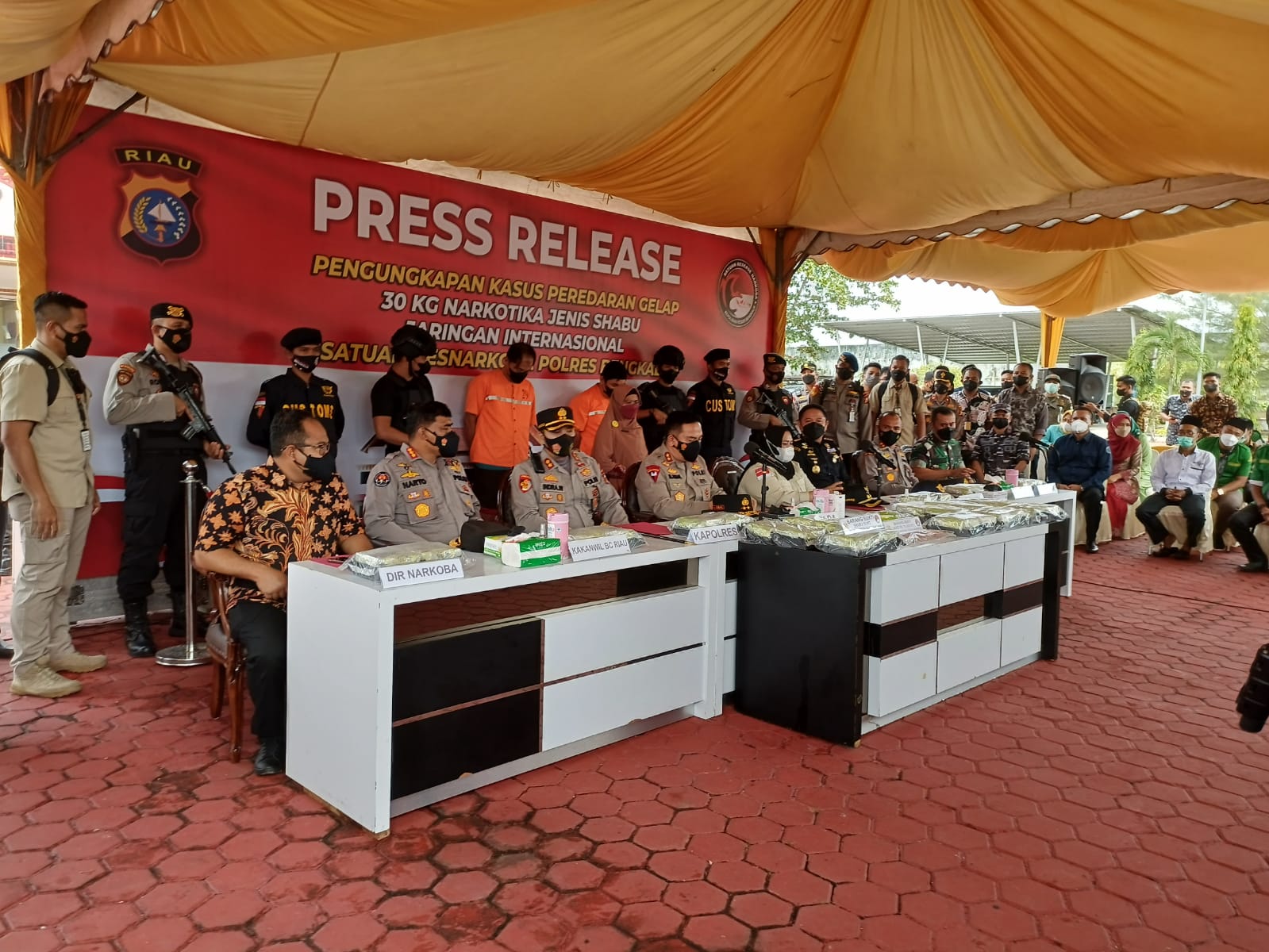 Ringkus Jaringan Narkoba Internasional, Polres Bengkalis Gelar Press Release