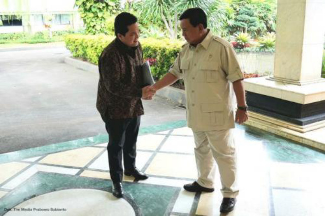 Prabowo Terima Kunjungan Erick Thohir di Kemhan, Koordinasi Rutin Empat Mata
