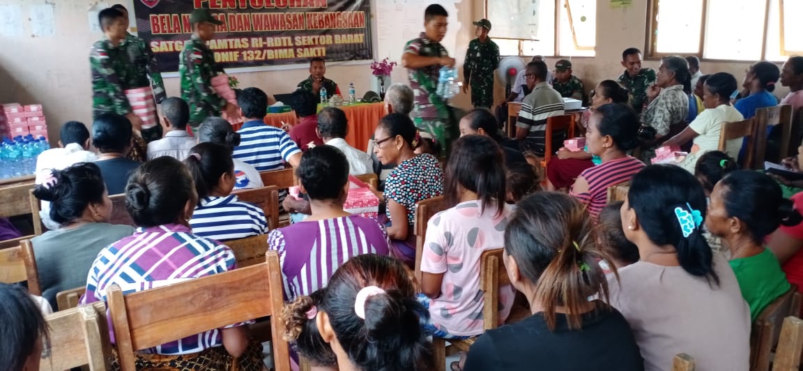 Satgas Pamtas RI-RDTL Yonif 132/BS, Berikan Penyuluhan Bela Negara Dan Wawasan Kebangsaan