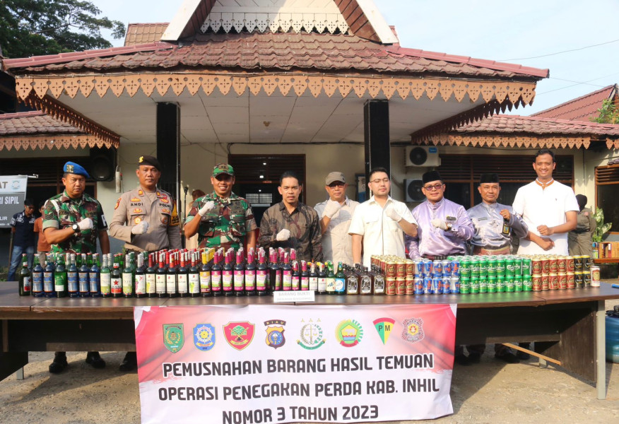 Pemkab Inhil Musnahkan Minuman Keras Ilegal