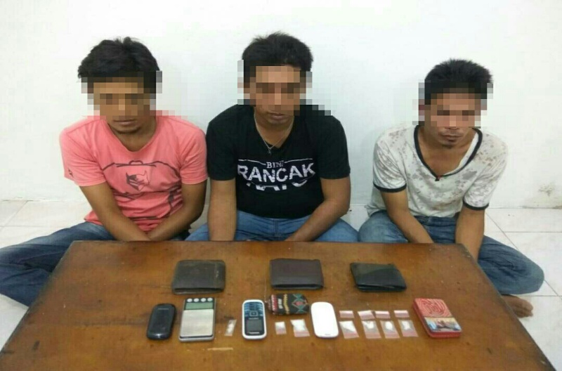 Tim Opsnal Sat Narkoba Polres Bengkalis, Ringkus 3 Orang Pemuda di Kecamatan Mandau