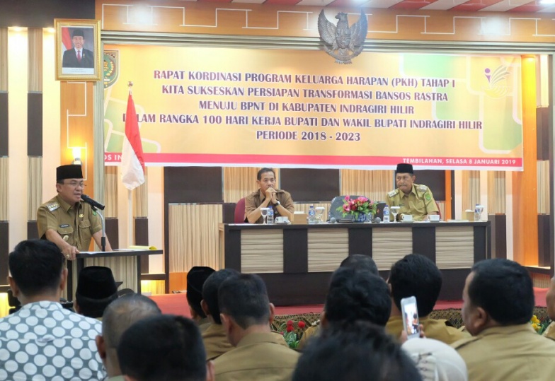 Bupati Inhil Pimpin Rakor PKH Tahap I
