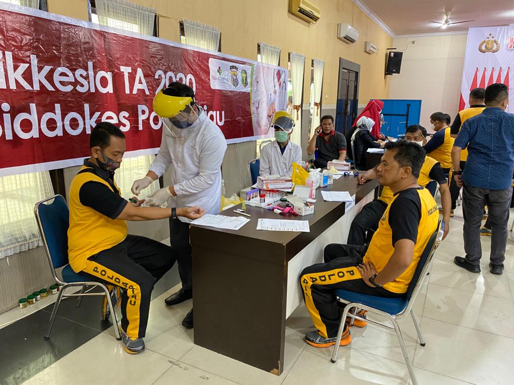 Personil Polres Dumai Ikuti Pemeriksaan Kesehatan Berkala Tahun 2020