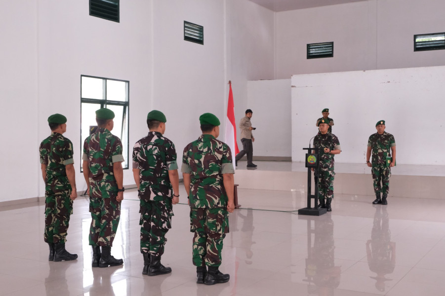 Dandim 0320/Dumai Memimpin Korp Raport dan Pelantikan Kenaikan Pangkat